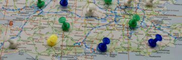 Map of england with pins